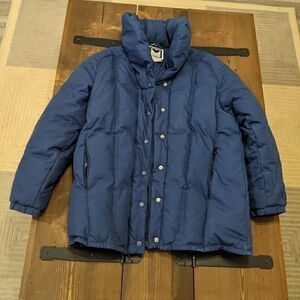 Obermeyer vintage down coat jacket navy blue